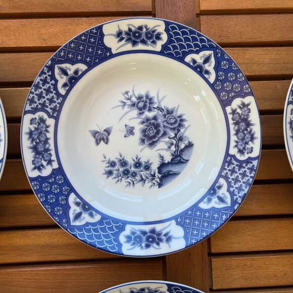 Imari Blossom 8" Rim Bowl – Blue Floral Butterfly, China, EUC, Discontinued - Picture 7 of 9